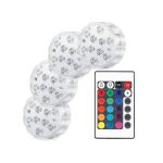 GlowWaterLights, 4 wodoodporne lampki LED z pilotem