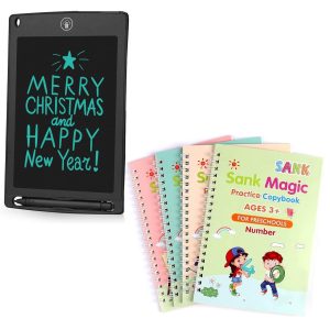 KidsBundle, tablet graficzny LED i 4 magiczne zeszyty ćwiczeń do nauki pisania i rysowania
