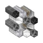 HexagonWall, trójwymiarowe naklejki ścienne z imitacją marmuru