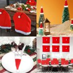 HatBundle, podkładka w kształcie czapki Mikołaja (20 sztuk) i świąteczny pokrowiec na krzesło (4 sztuki)